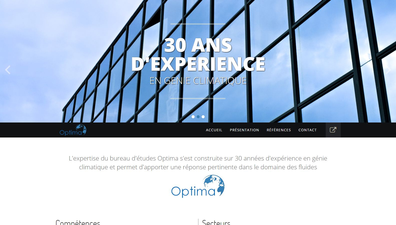 Réalisation RP2I (Romaric Pibolleau): OPTIMA BET - Site vitrine