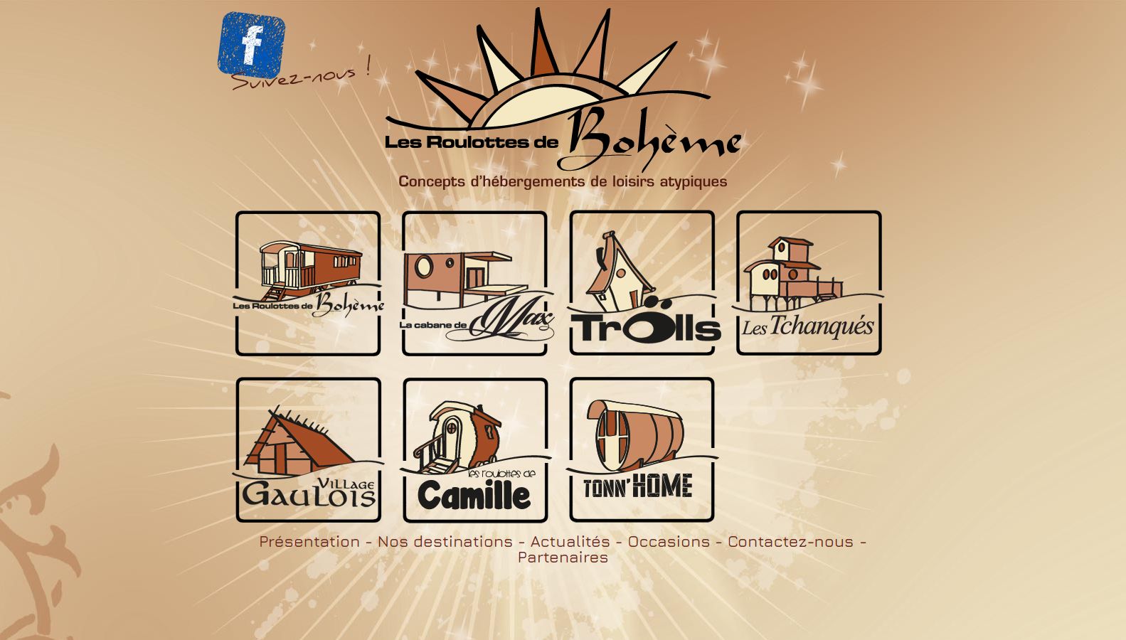 Réalisation RP2I (Romaric Pibolleau): Roulottes de Bohème - Charte graphique<br>Site web à gestion autonome (actualités. photos)<br>Outil de gestion des destinations avec carte google interactive.